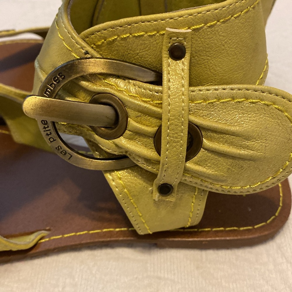 LPB Les ptites bombes yellow leather sandals size 39/8.5 - Picture 3 of 7